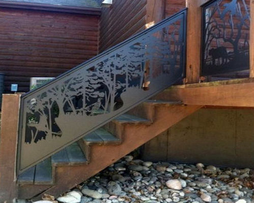 Polished Aluminium Stair Balustrade Fireproof Exterior Aluminum Handrail